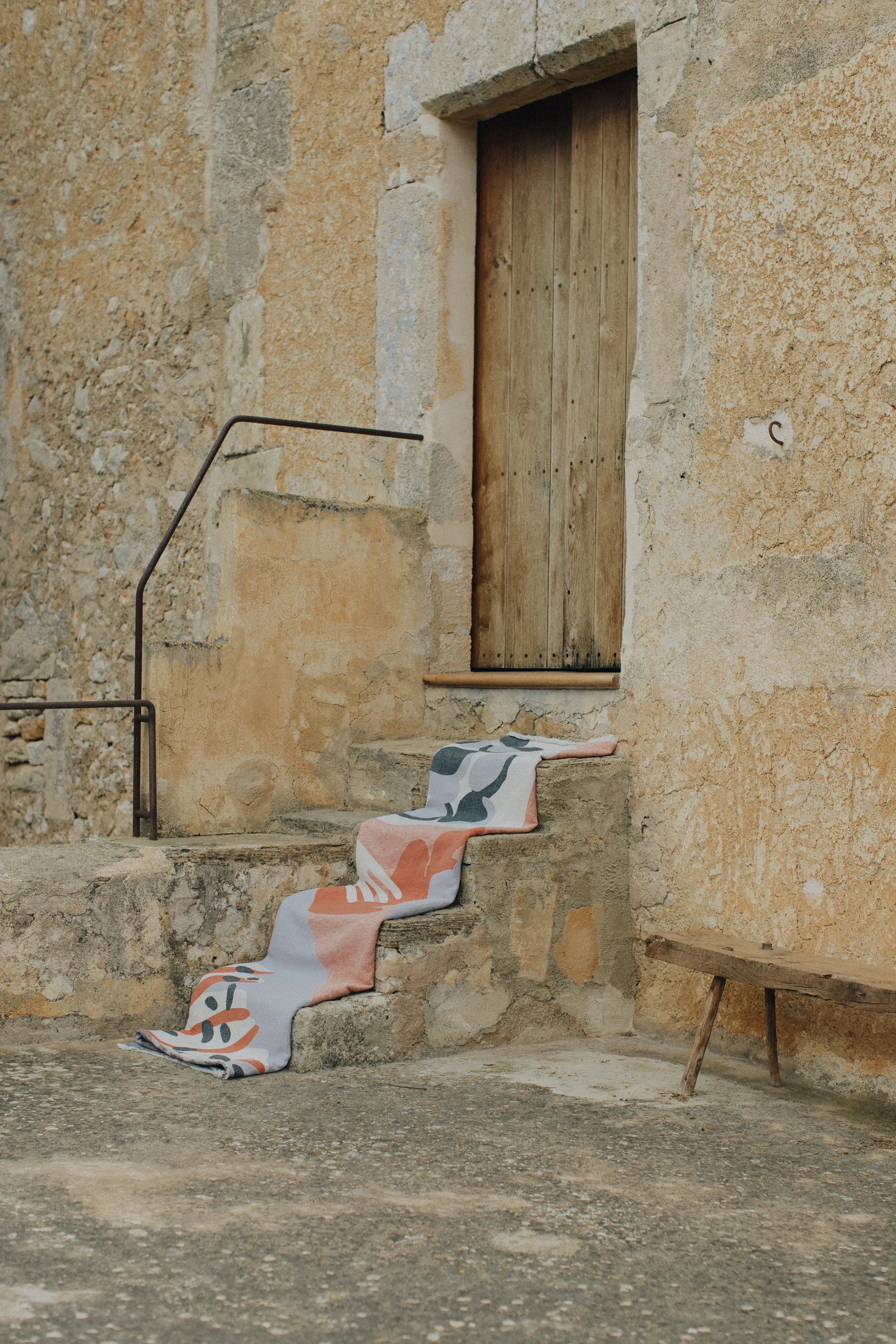 Boqueron manta de algodão 130x220 cm, Vermelho Layered