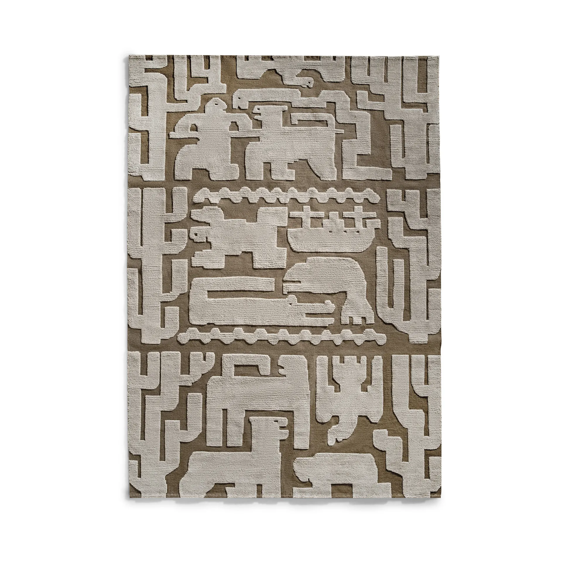 Carpete de lã Stig Lindberg Gunnel, Castanho nogueira, 180x270 cm Layered