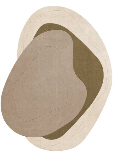 Erik Bratsberg Lozza tapete de lã - Olive, 210x270 cm - Layered
