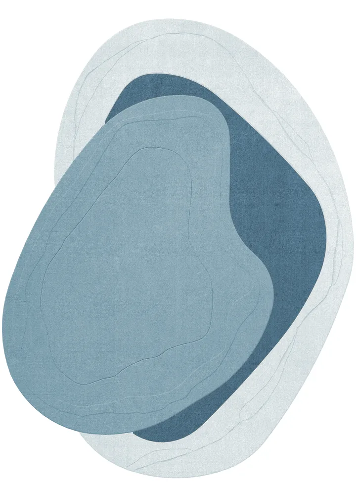 Erik Bratsberg Lozza tapete de lã - Teal, 210x270 cm - Layered