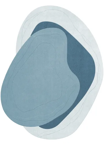 Erik Bratsberg Lozza tapete de lã - Teal, 270x350 cm - Layered