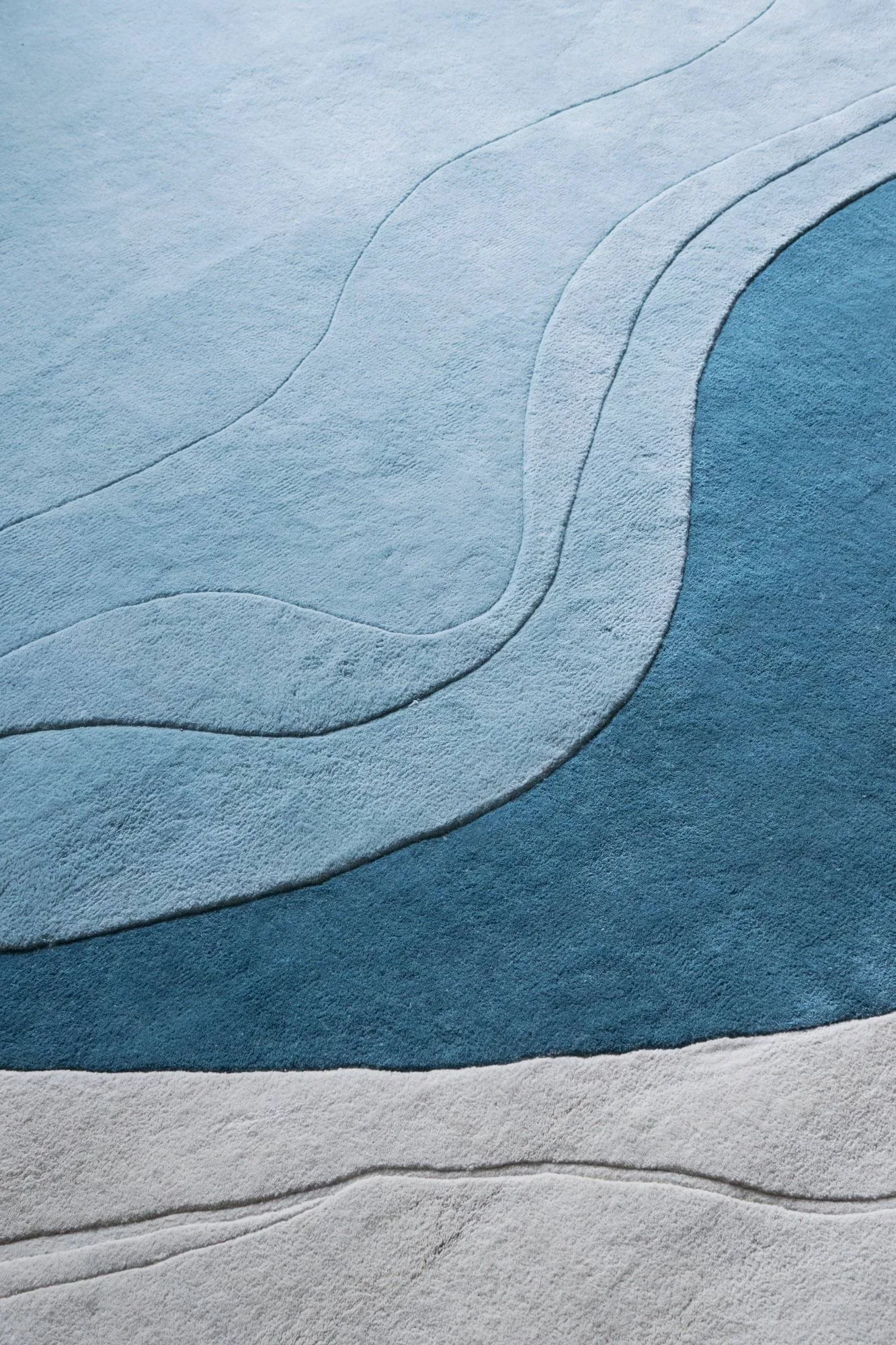 Erik Bratsberg Lozza tapete de lã, Teal, 300x400 cm Layered