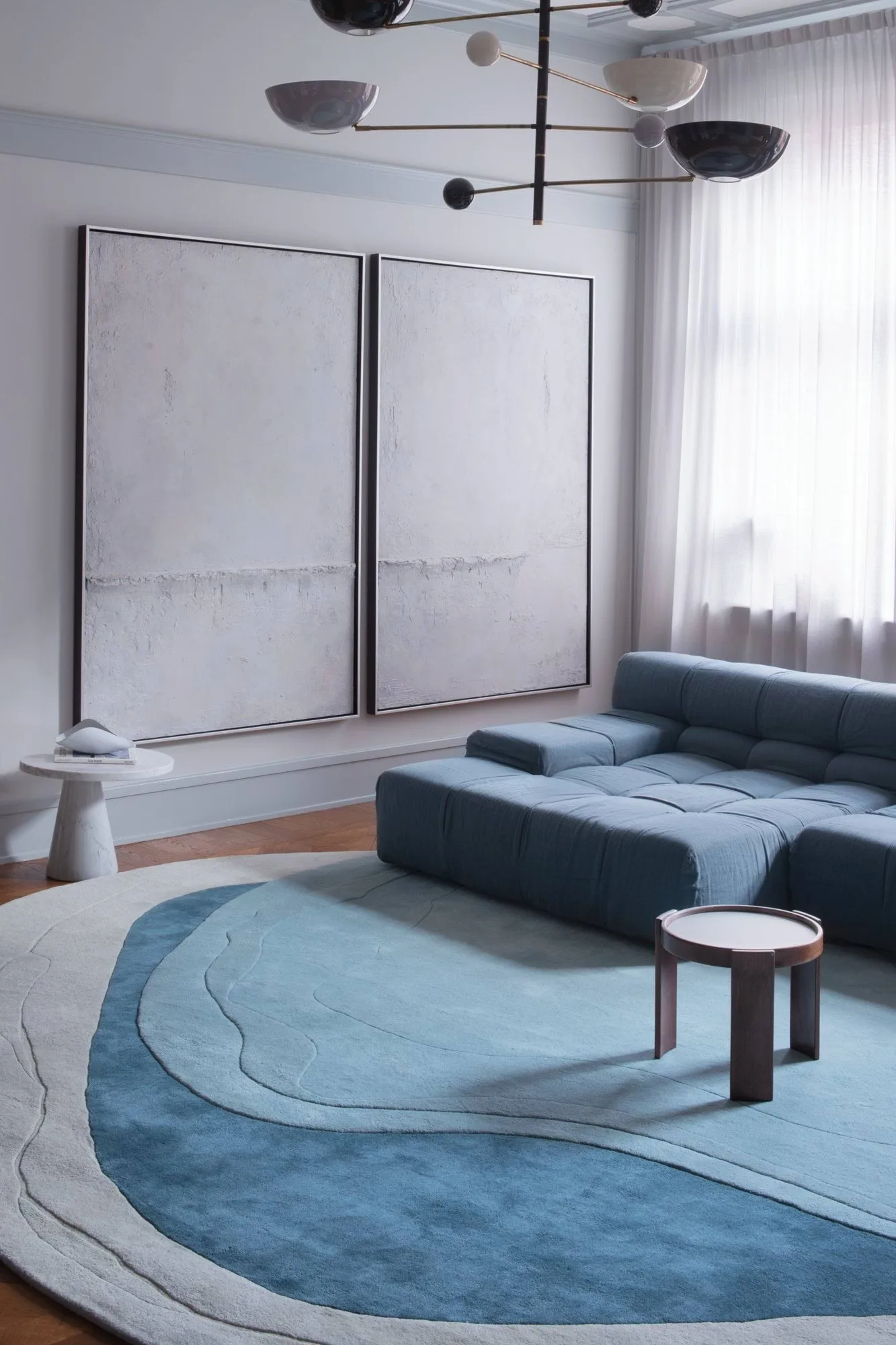 Erik Bratsberg Lozza tapete de lã, Teal, 300x400 cm Layered