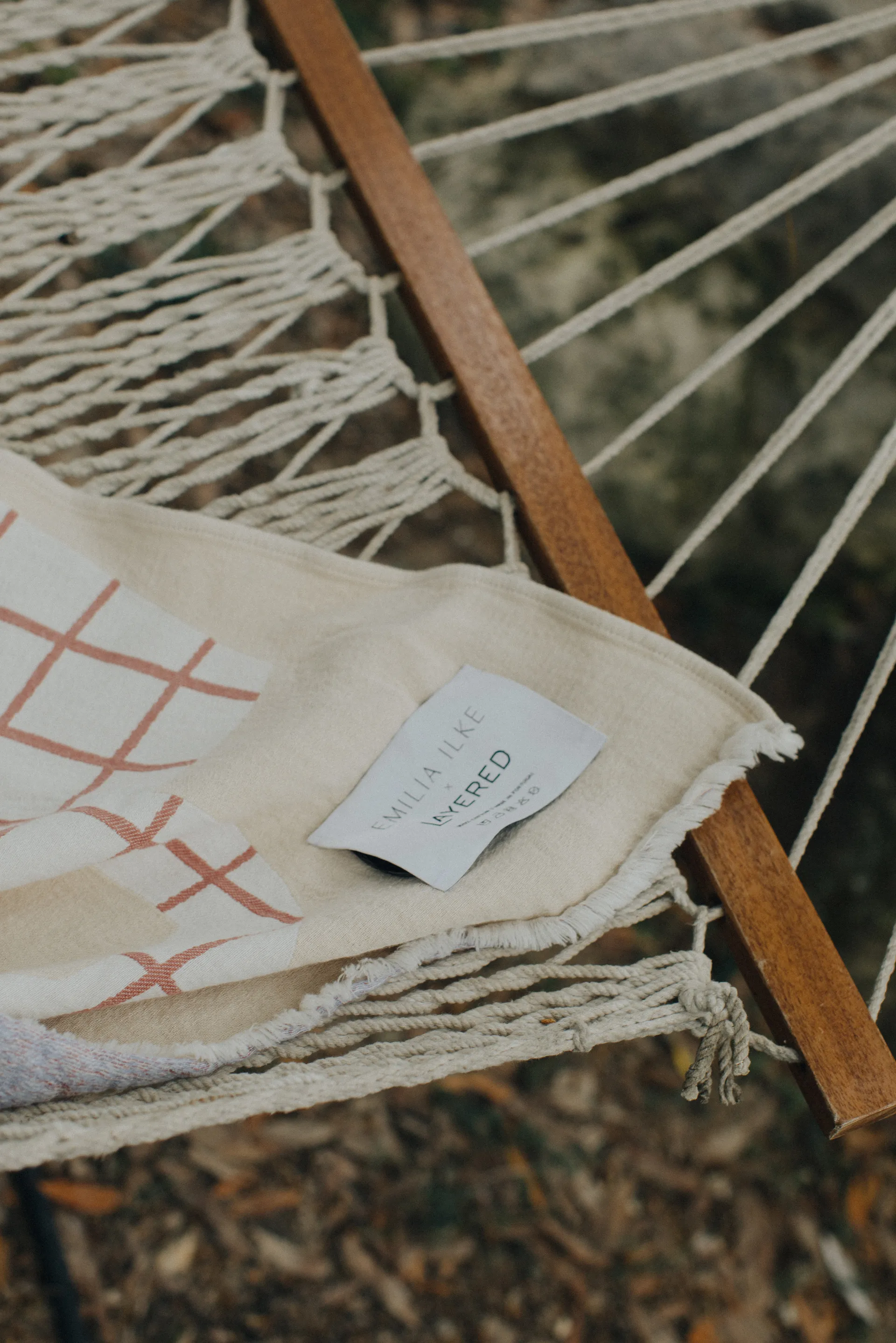 Picnic manta de algodão 130x220 cm, Beige Layered