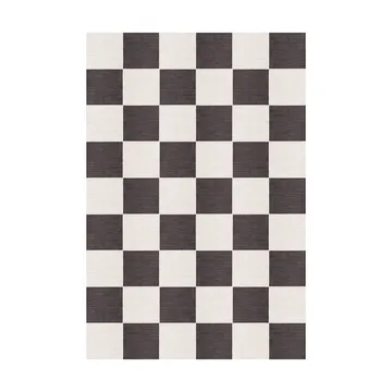Tapete de lã Chess - Black and white, 140x200 cm - Layered