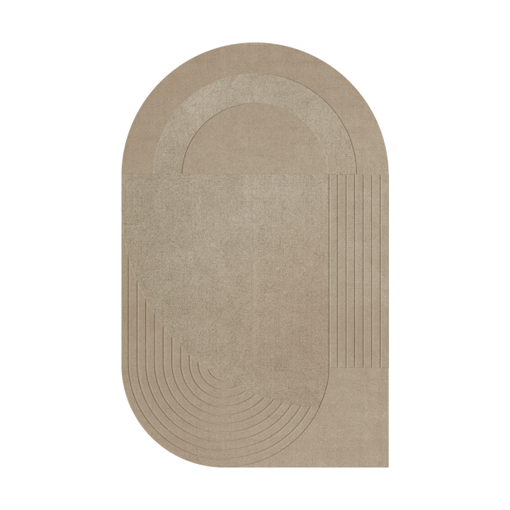 Tapete de lã Circular 220x350 cm - Sand - Layered