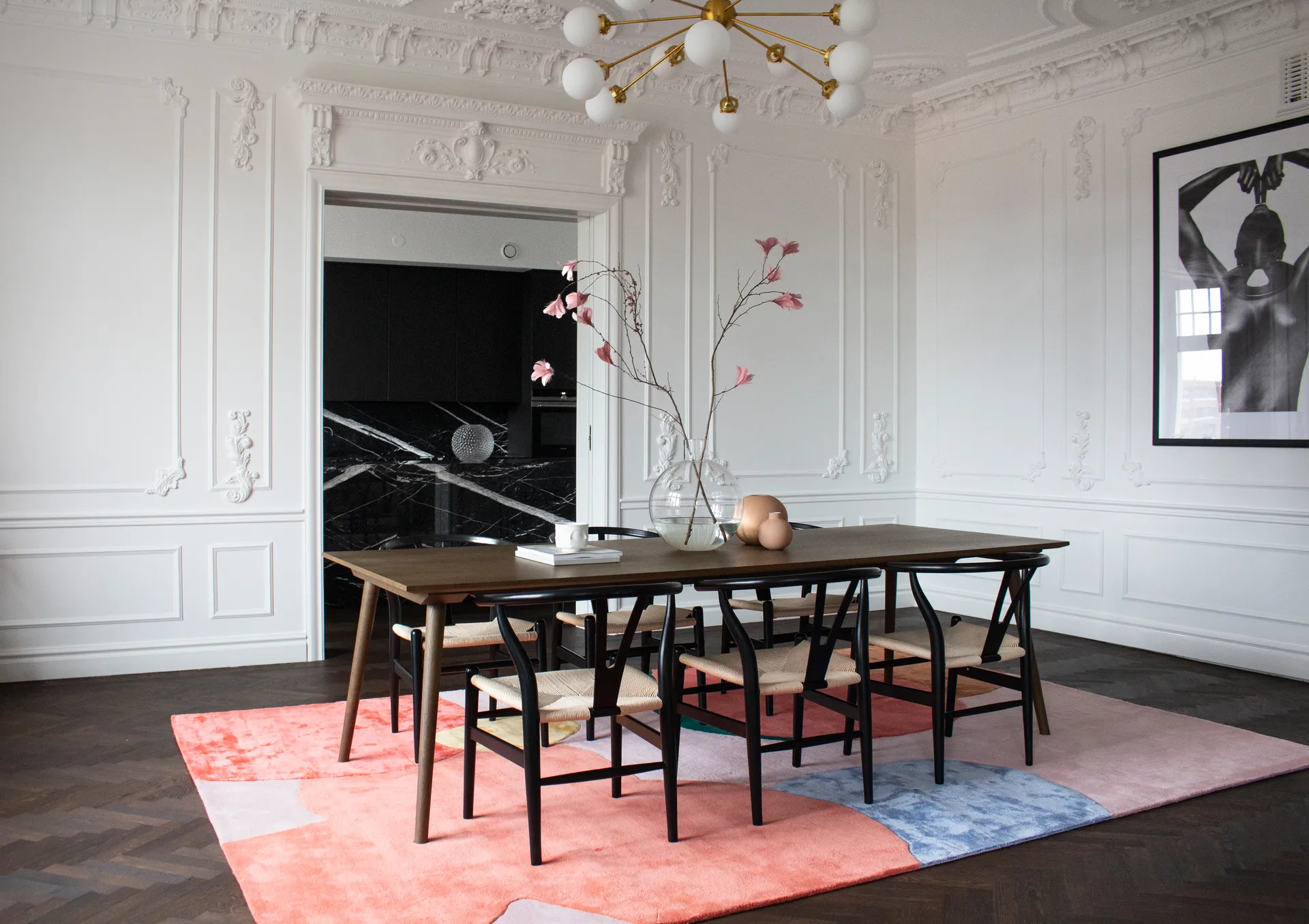 Tapete de lã Flower Field 250x350 cm, Rosa  Layered