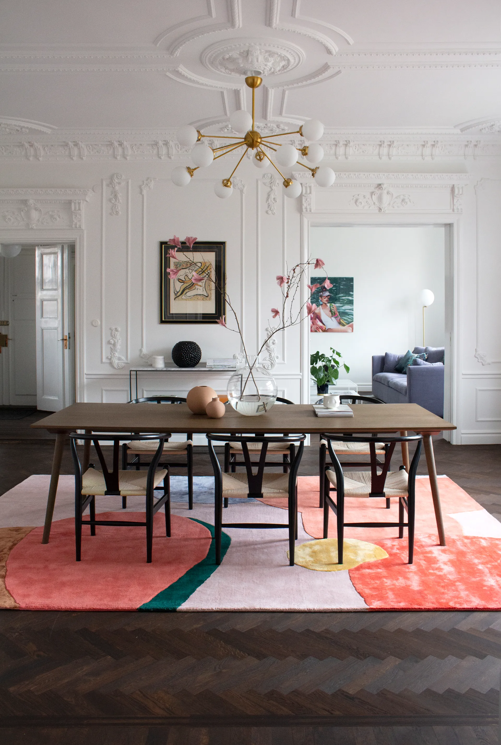 Tapete de lã Flower Field 300x400 cm, Rosa  Layered