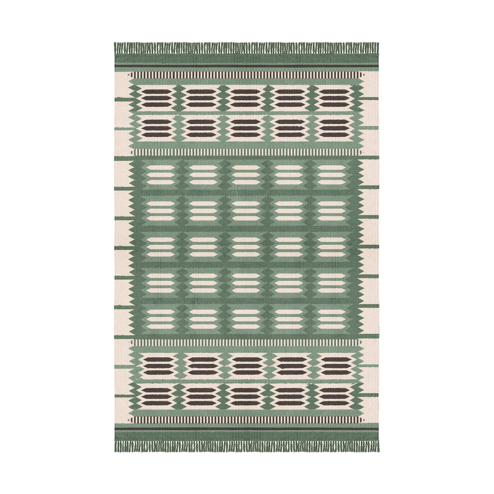 Tapete de lã Röllakan Hilma, Fern, 140x200 cm Layered