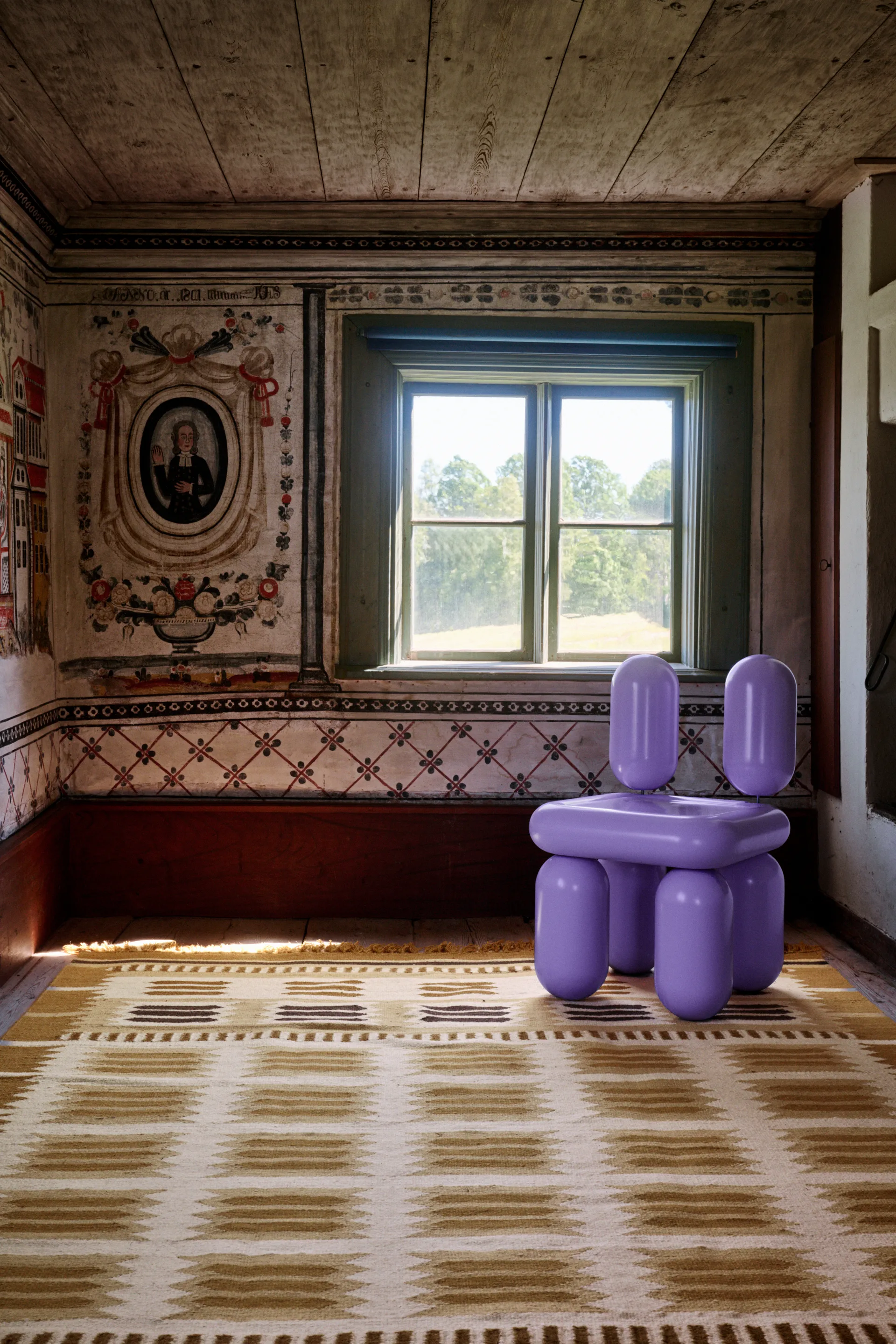 Tapete de lã Röllakan Hilma, Marigold, 180x270 cm Layered