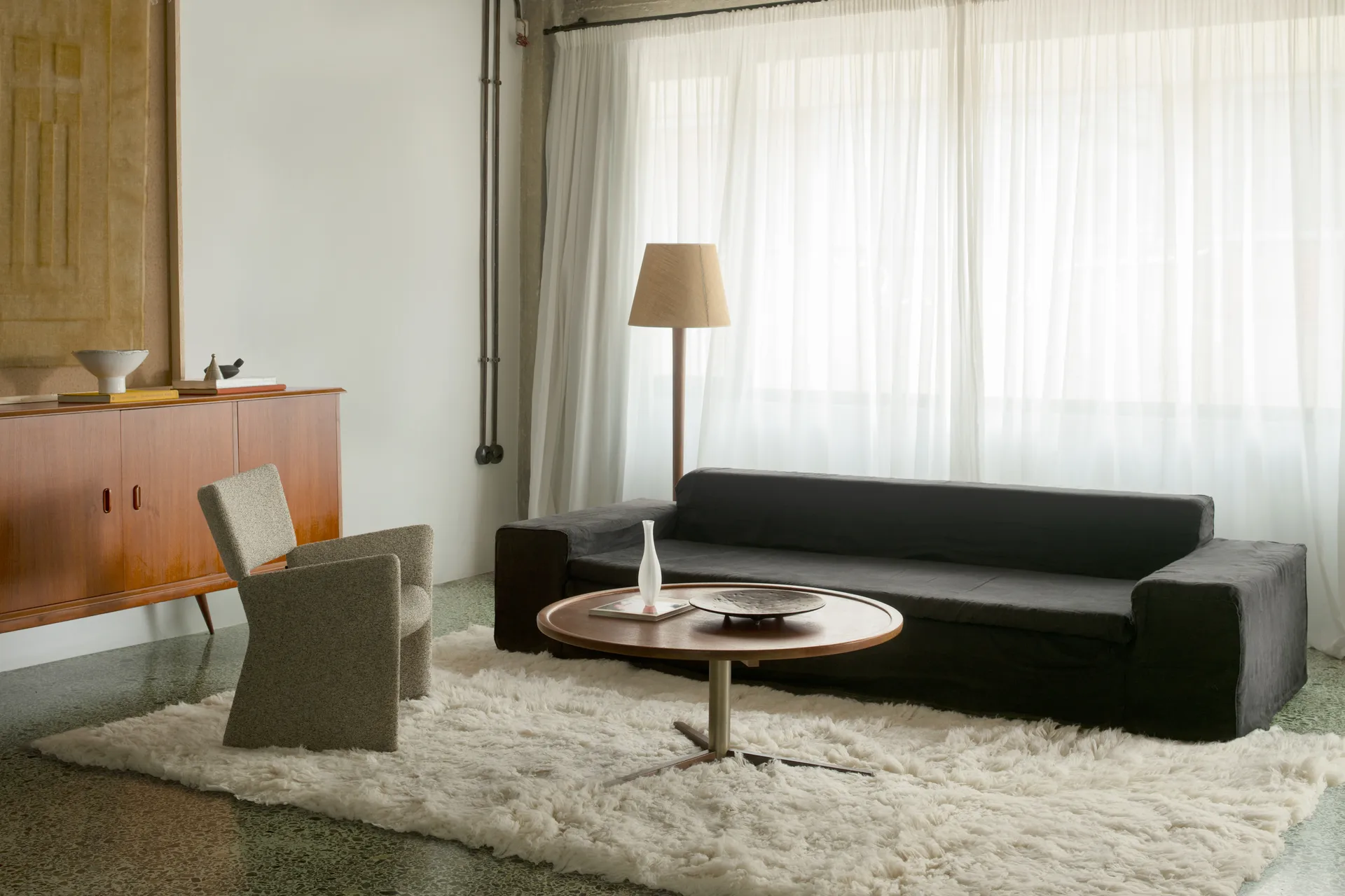 Tapete Shaggy 250x350 cm, Bone white Layered
