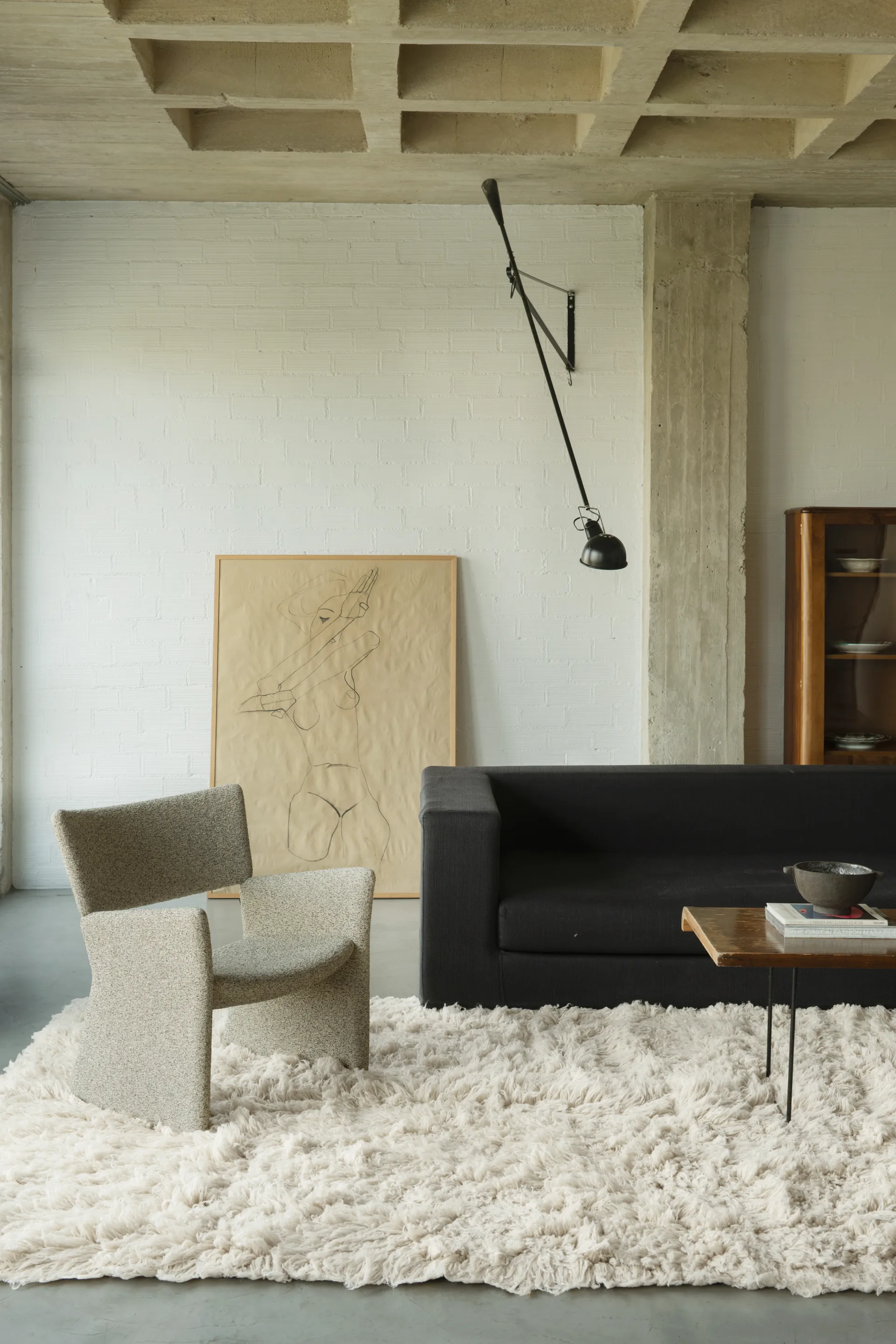 Tapete Shaggy 250x350 cm, Bone white Layered
