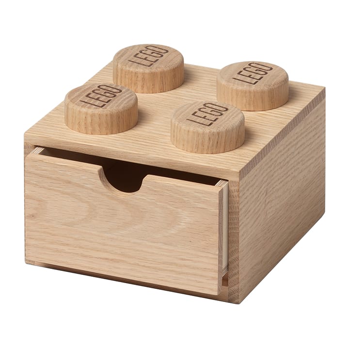 Gaveta de madeira para secretária, LEGO 4 - Carvalho ensaboado - Lego