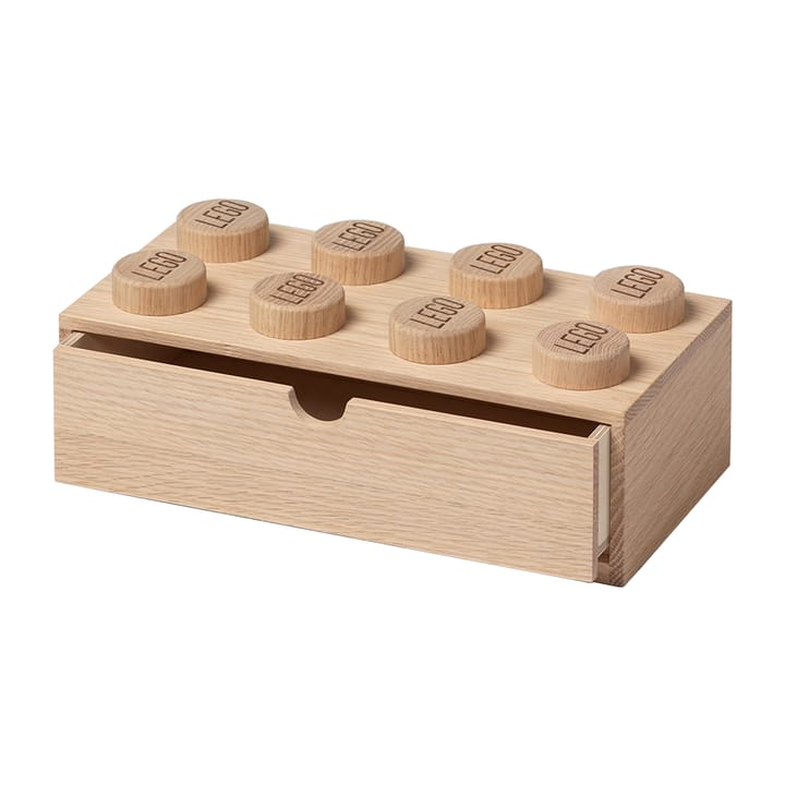 Gaveta de madeira para secretária, LEGO 8 - Carvalho ensaboado - Lego