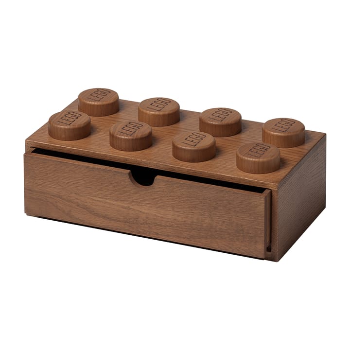 Gaveta de madeira para secretária, LEGO 8 - Carvalho tingido escuro - Lego