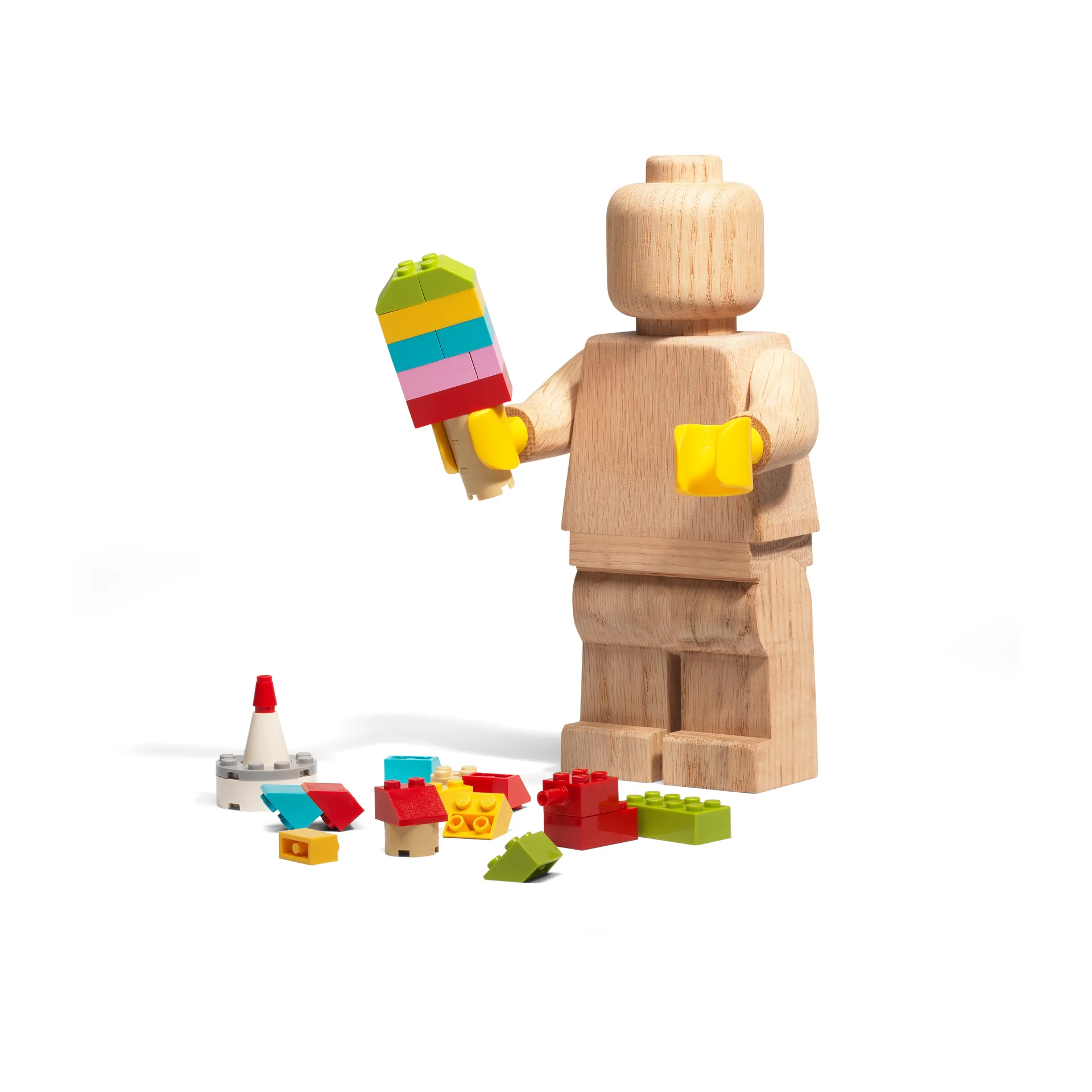 Mini figura de madeira LEGO, Carvalho ensaboado Lego
