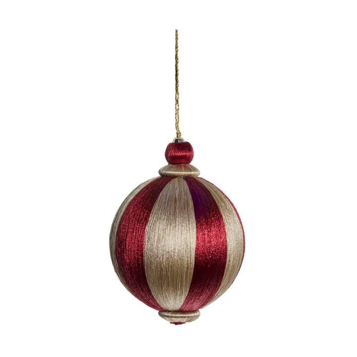Agnes bola de Natal Ø10 cm - Vermelho escuro-linho - Lene Bjerre