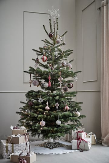 Agnes bola de Natal Ø10 cm - Vermelho escuro-linho - Lene Bjerre