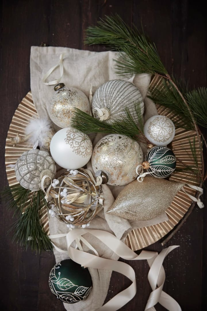 Bola de Natal Clearena Ø10 cm, Off white-dourado Lene Bjerre