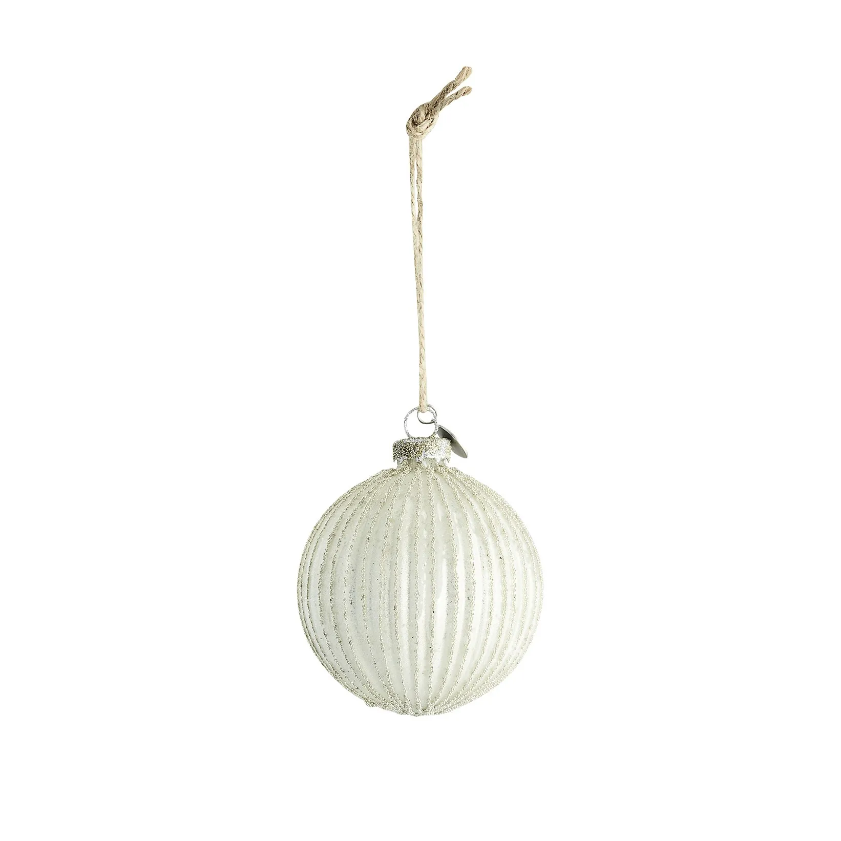 Bola de natal Norille Ø8 cm, Branco-prateado antigo Lene Bjerre