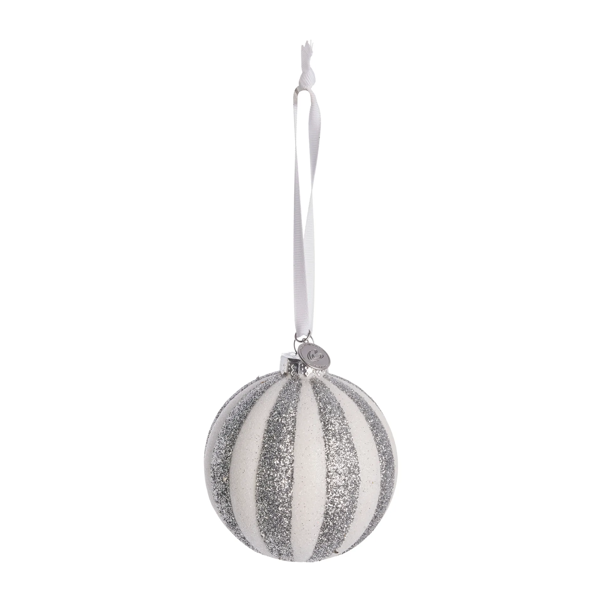 Bola de Natal Selvie Ø8 cm, white-silver Lene Bjerre