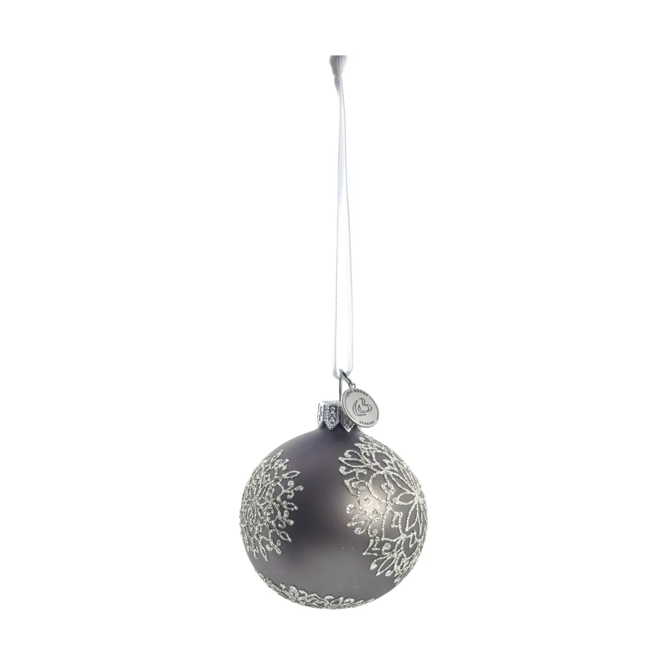 Cadelia bola de Natal Ø6 cm, Cinza escuro, floco de neve Lene Bjerre