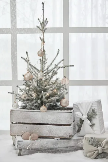 Cadelia bola de Natal Ø6 cm - Rosa, floco de neve - Lene Bjerre