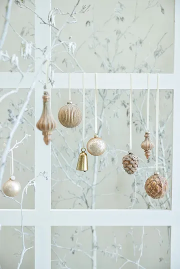 Cadelia bola de Natal Ø8 cm - Rosa, floco de neve - Lene Bjerre