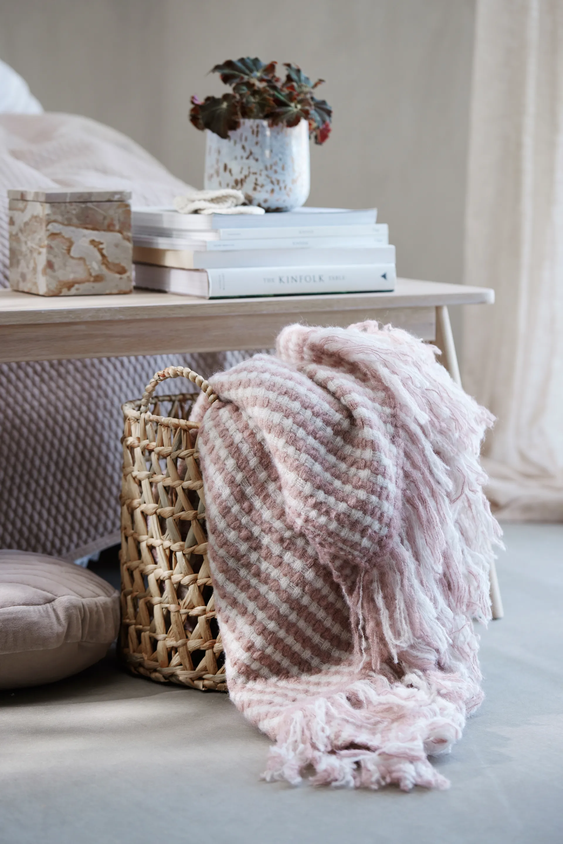 Caixa armazenamento mármore Ellia 12x12 cm, Linho Lene Bjerre