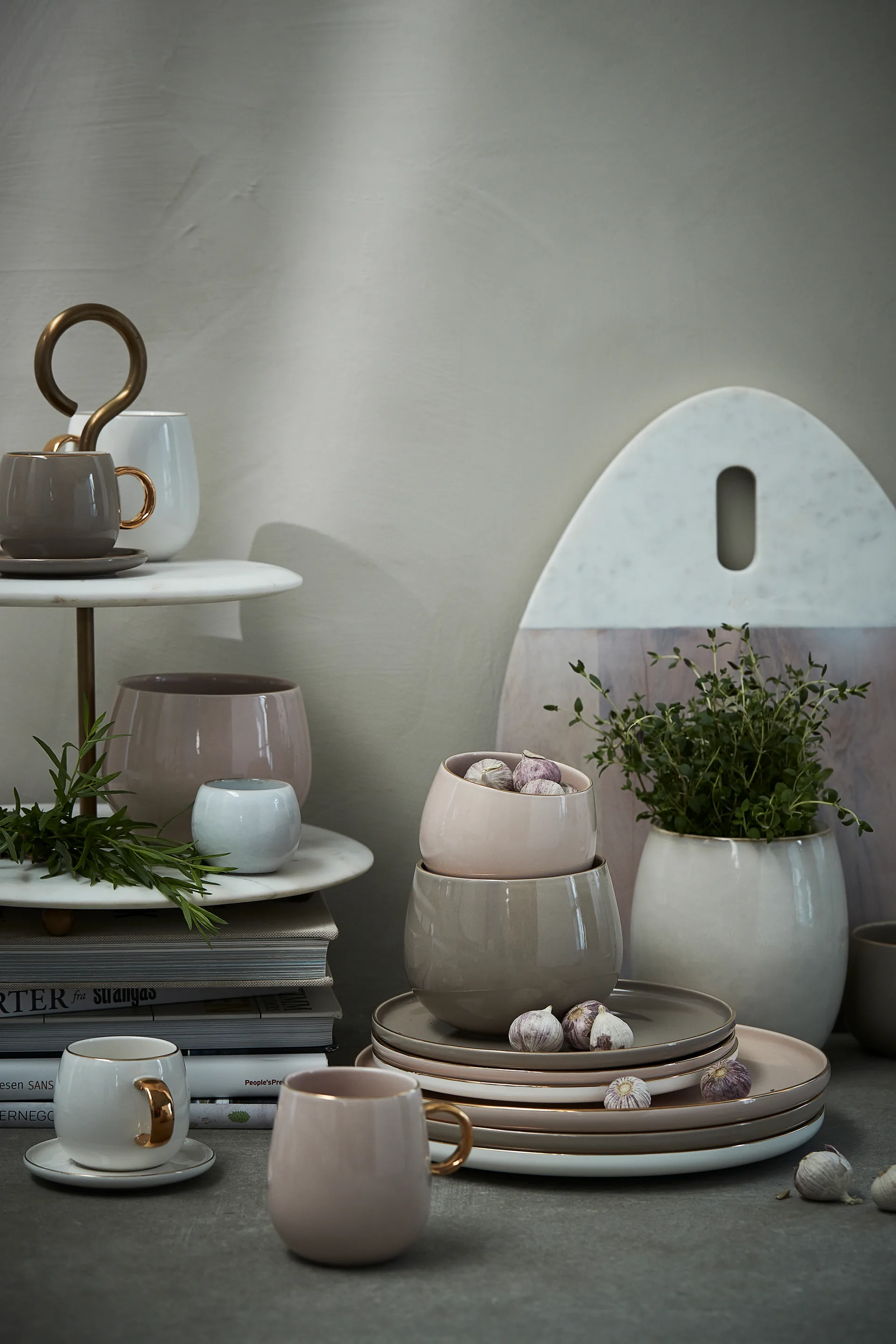 Caneca com asa Clara 27 cl, Driftwood-light gold Lene Bjerre