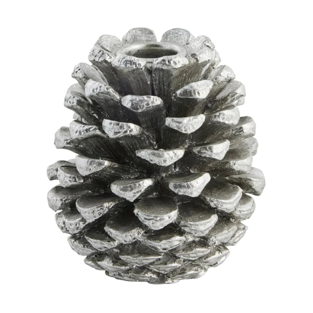 Castiçal Serafina pinha 10 cm, Prateado antigo Lene Bjerre