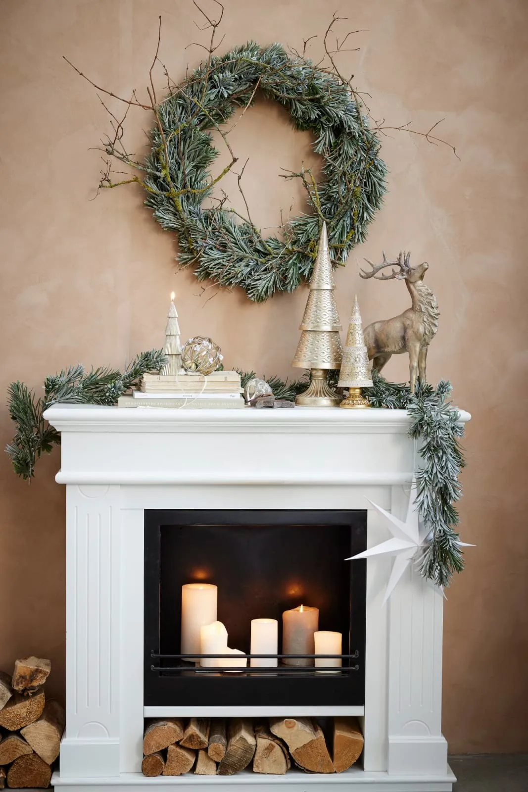 Daisy decoração veado 41,5 cm, Latão antigo Lene Bjerre