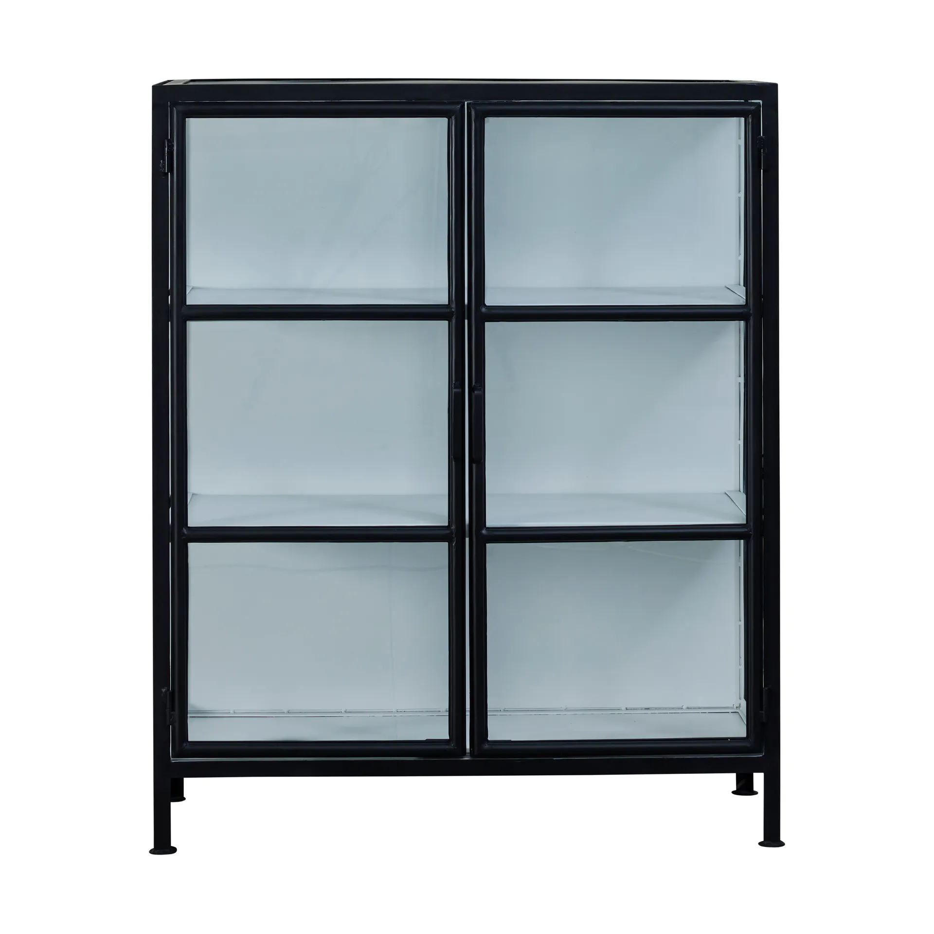Depot armário vitrine 90x40x110 cm, Preto-branco Lene Bjerre