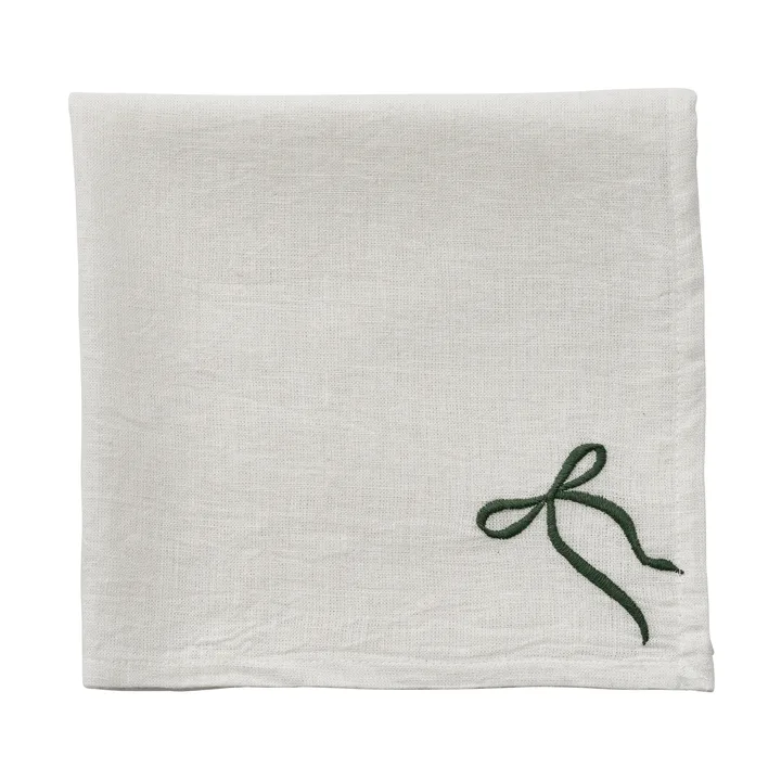 Fiola guardanapo de tecido - Branco-verde, 45x45 cm - Lene Bjerre