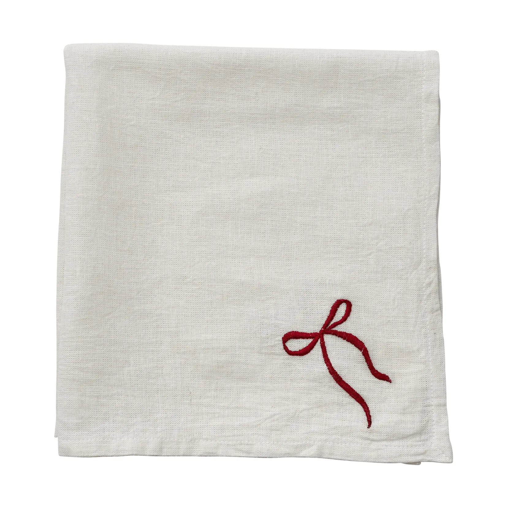 Fiola guardanapo de tecido, Branco-vermelho escuro, 45x45 cm Lene Bjerre
