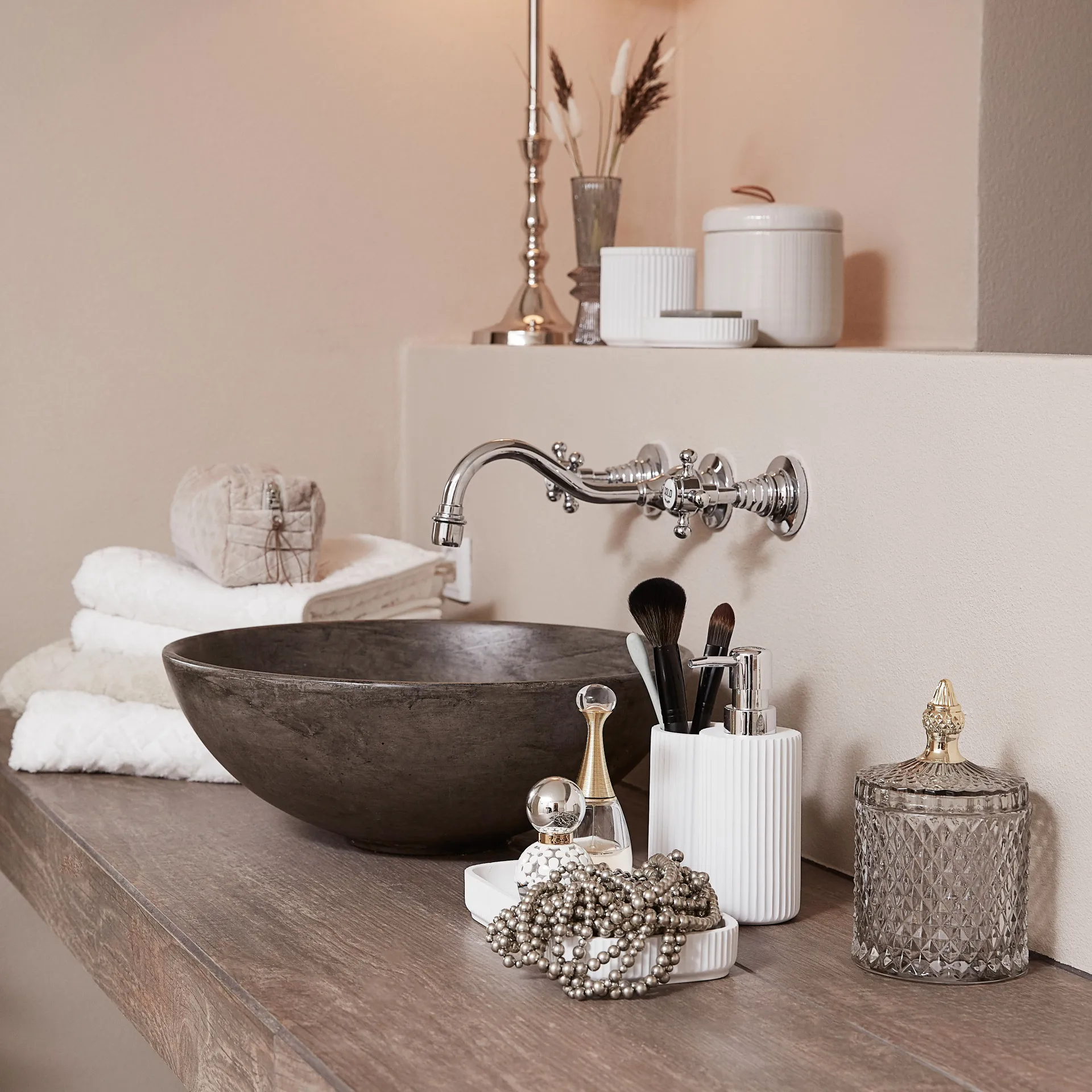 Frasco com tampa Miya Ø10,5 cm, Light grey Lene Bjerre