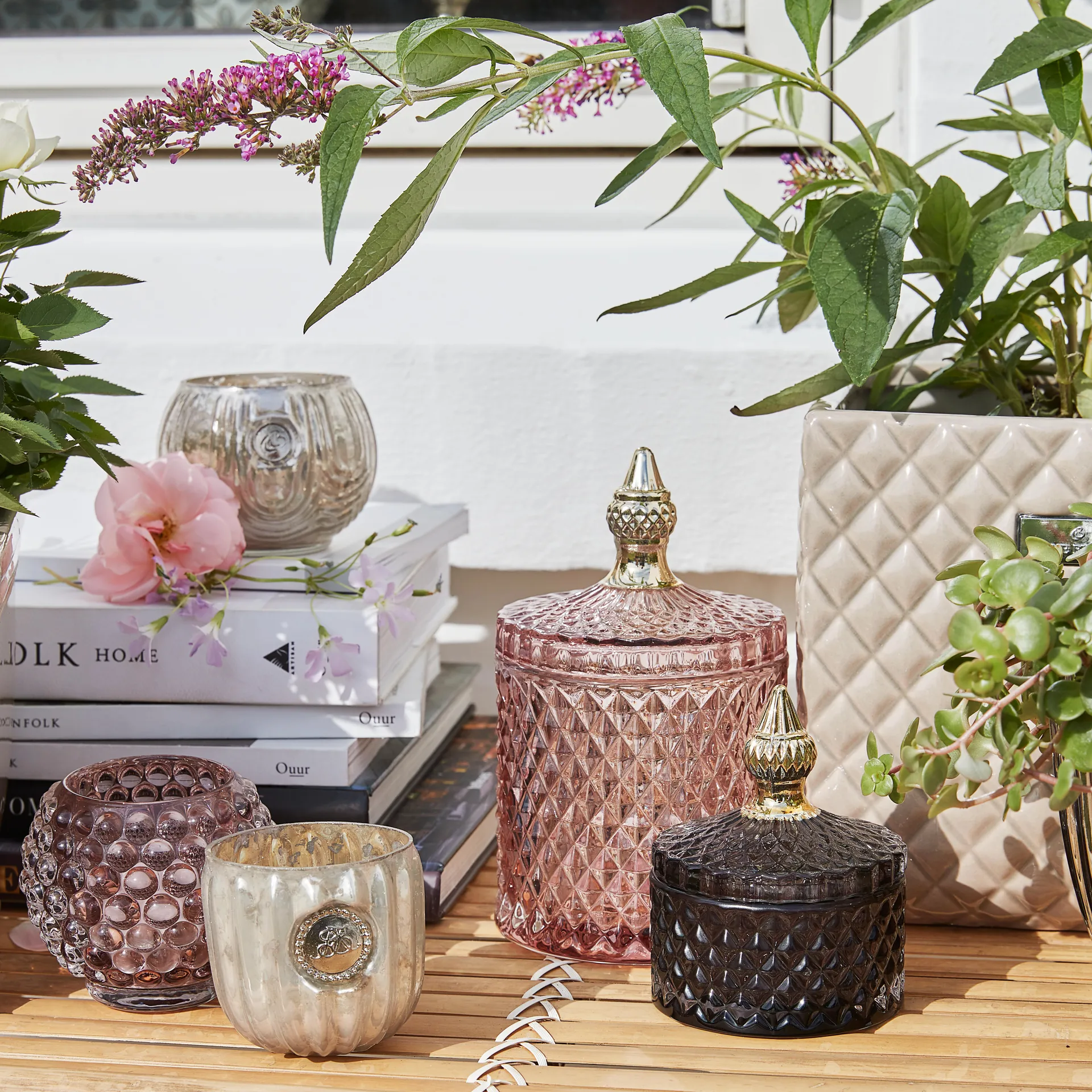 Frasco com tampa Miya Ø8,5 cm, Cinza escuro Lene Bjerre