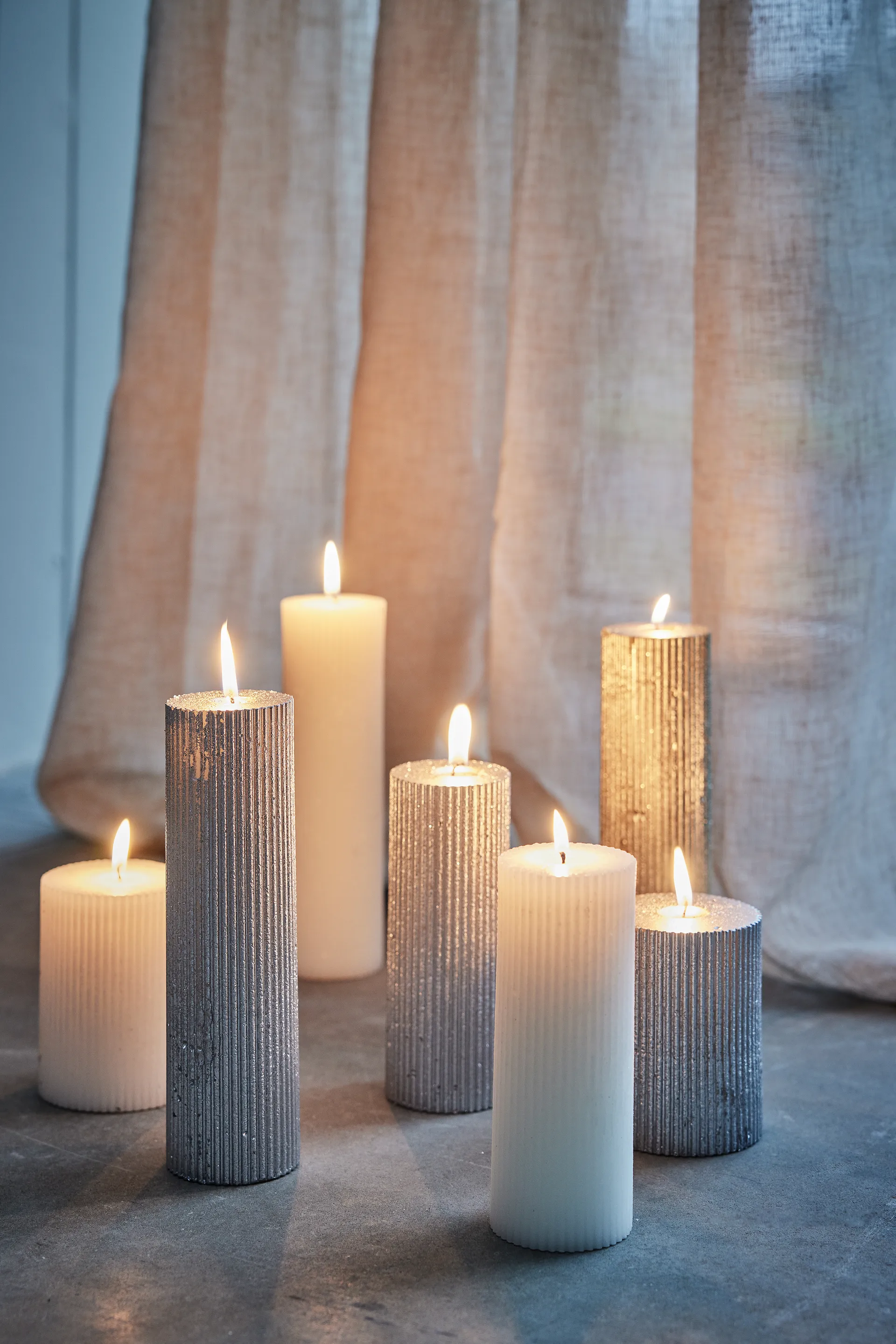 Lissa vela Ø6x20 cm, Branco Lene Bjerre