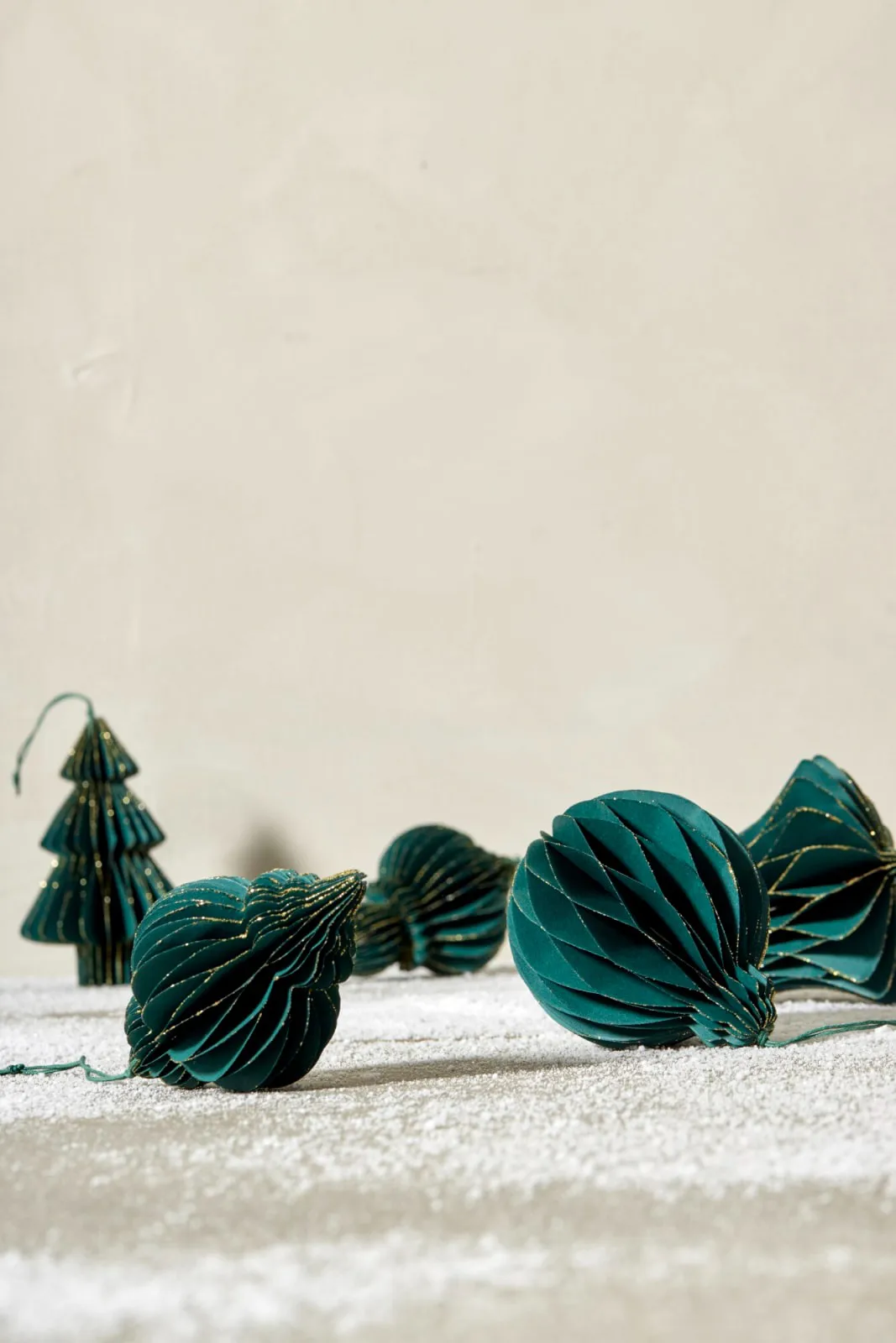 Pappia enfeite de natal 12 cm, Verde escuro, redondo Lene Bjerre