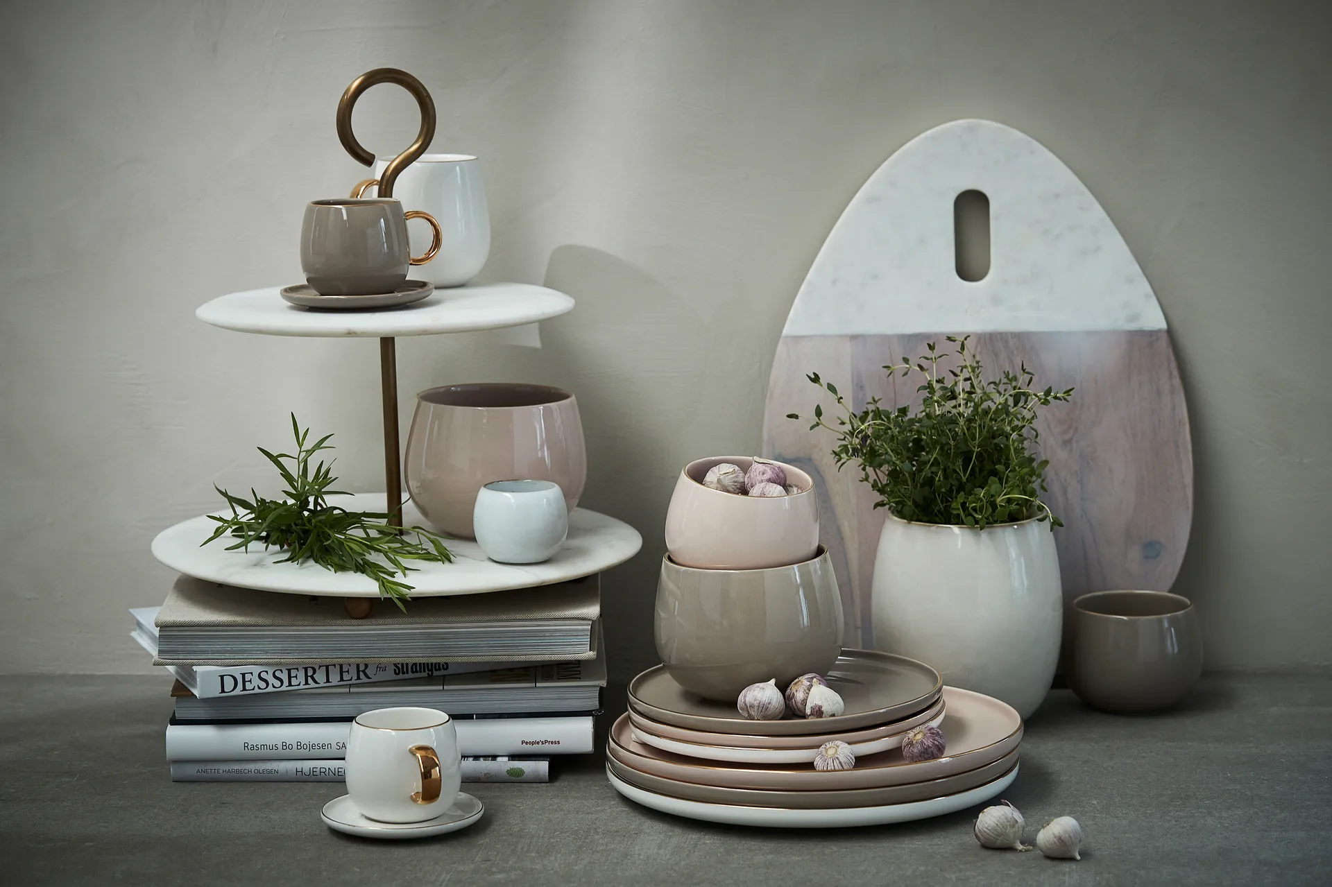 Prato Clara Ø20 cm, White-light gold Lene Bjerre