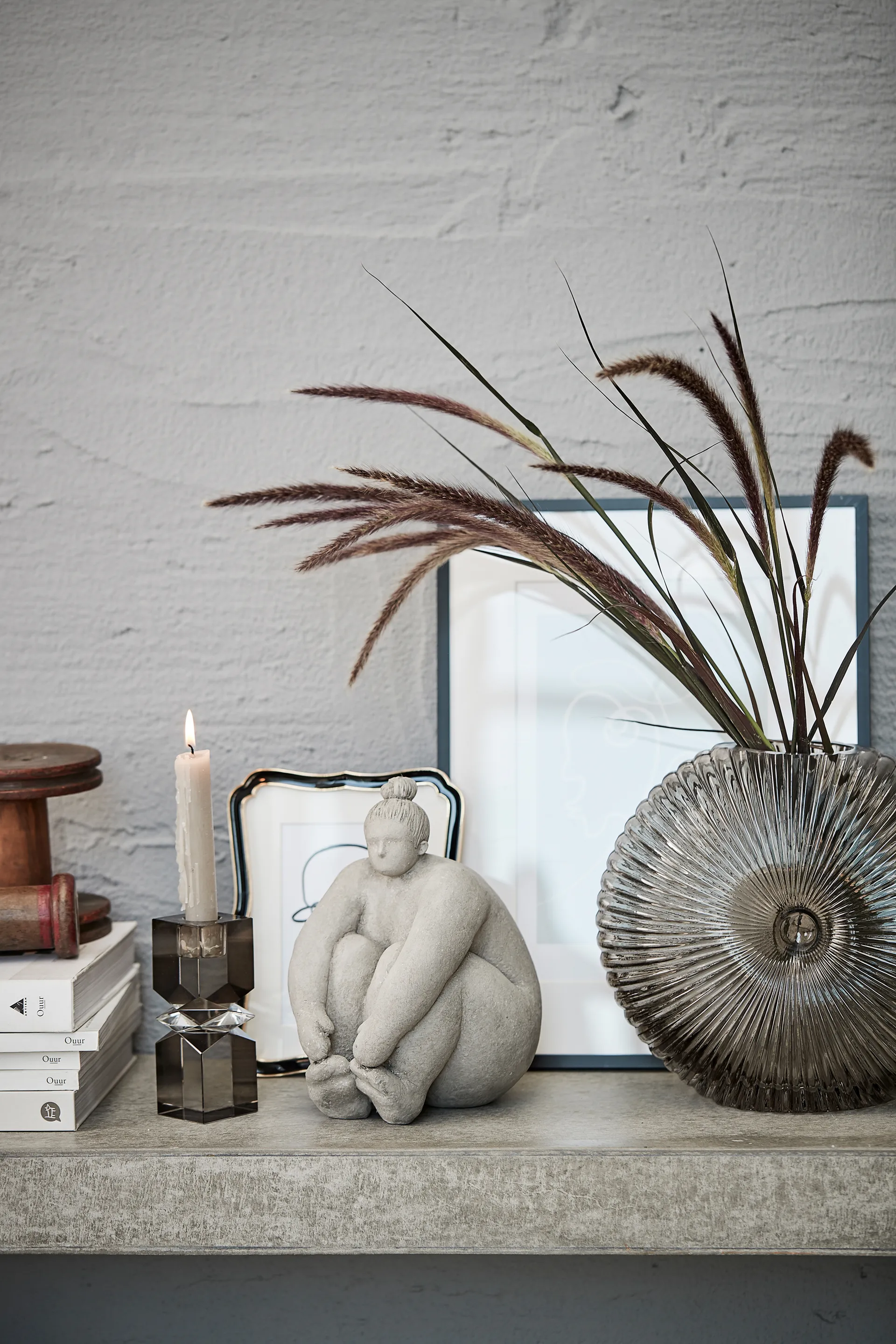 Suportes de velas cinza escuro Silma, 13,5 cm Lene Bjerre