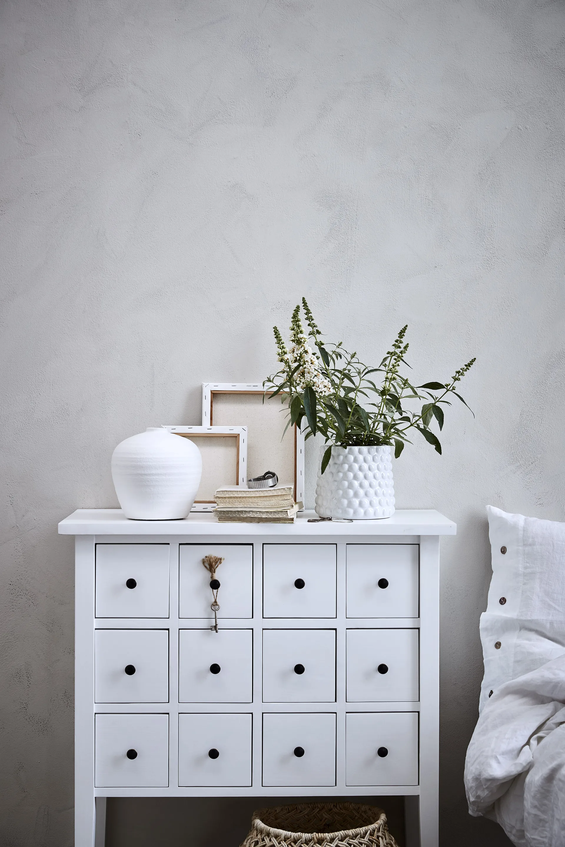 Vaso de flores Dotsie Ø20 cm, Branco Lene Bjerre