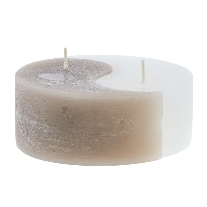 Vela bloco YingYang Ø13 cm, Silver grey-white Lene Bjerre