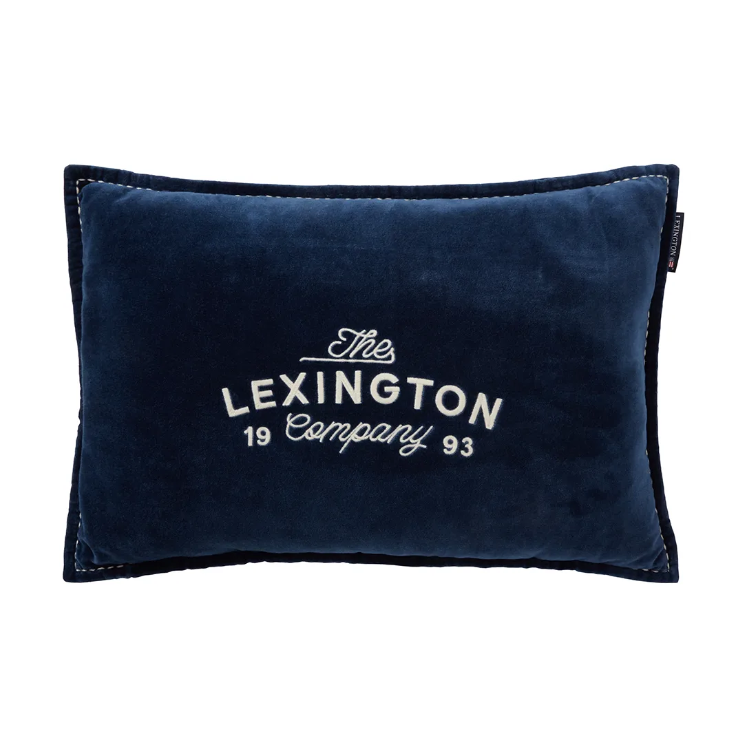 Almofada 1993 Logo Organic Cotton Velvet 40x60 cm, Denim blue Lexington