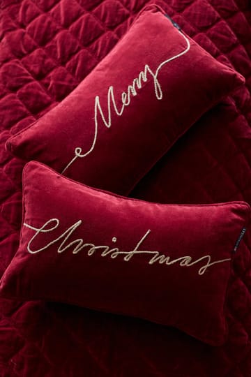 Almofada algodão e veludo Algodão Merry 30x50 cm - Vermelho - Lexington