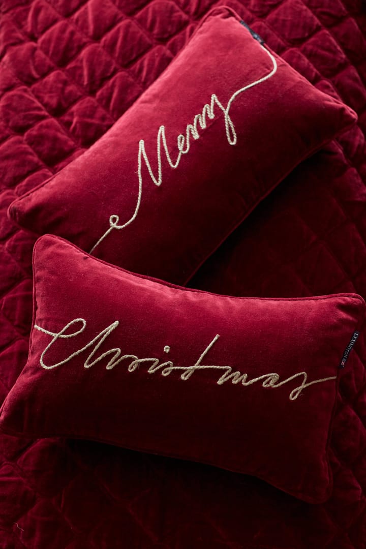 Almofada algodão e veludo Algodão Merry 30x50 cm, Vermelho Lexington