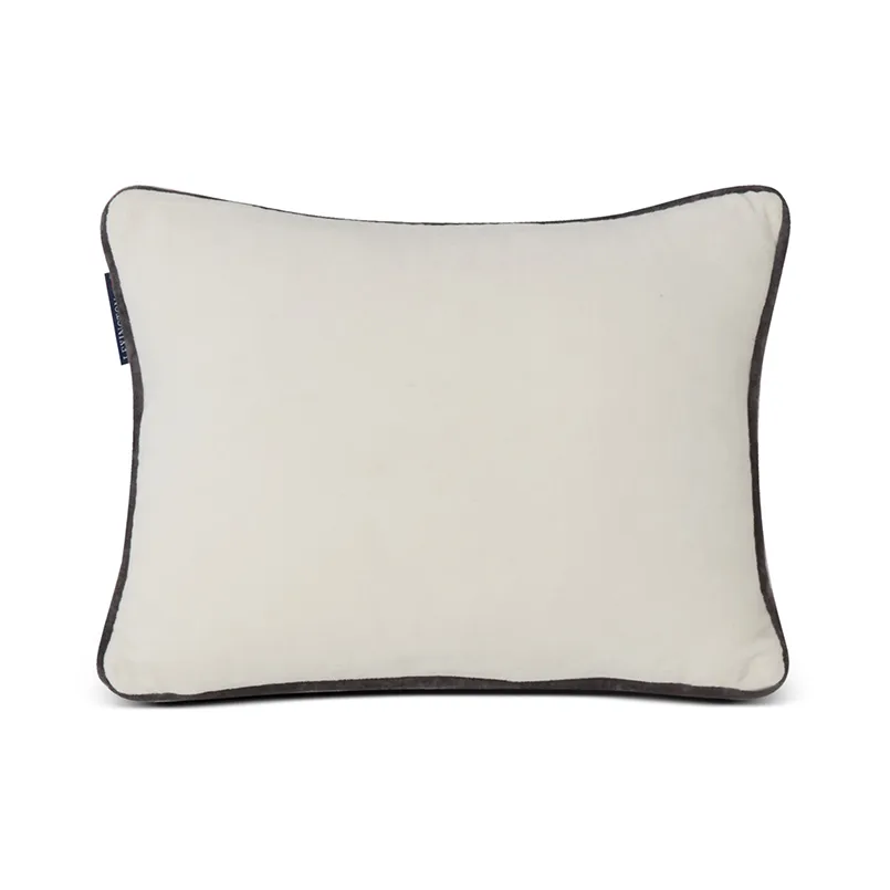 Almofada de algodão e veludo Bonecos de neve bordados 30x40 cm, Branco neve- cinzento escuro  Lexington
