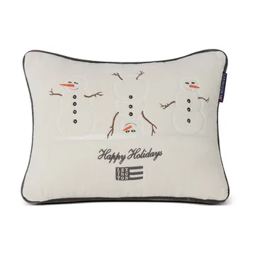Almofada de algodão e veludo Bonecos de neve bordados 30x40 cm - Lexington