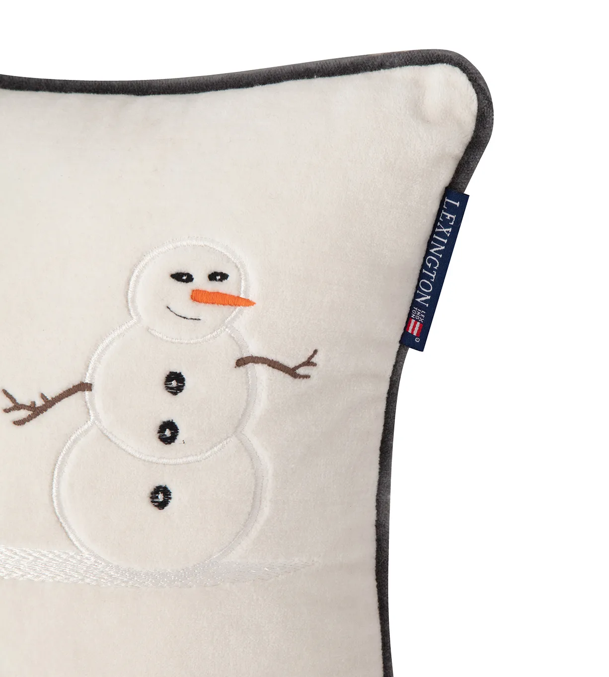 Almofada de algodão e veludo Bonecos de neve bordados 30x40 cm,  Lexington