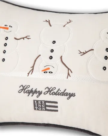 Almofada de algodão e veludo Bonecos de neve bordados 30x40 cm - Lexington